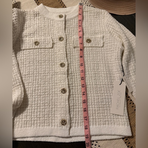 Rachel Zoe Ivory-Cream Textured Knit Cardigan & Skirt Set - Picture 6 of 6